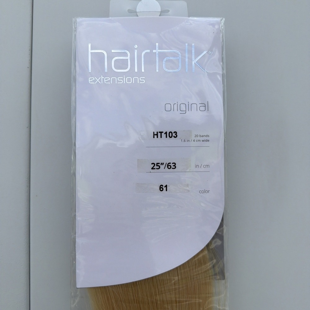 Hairtalk Hair Extensions Original Tape In 25" Blonde #61 New Never Used Human - Picture 4 of 5